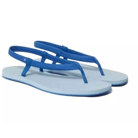 Everlane Sandals Womens 6 ReNew Lycra Swim Slingback Strappy Flipflop Aegean New - Picture 1 of 7